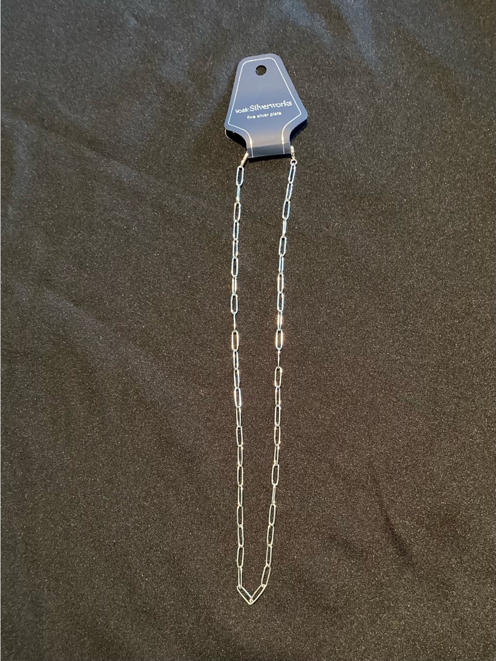 Belk’s Silverworks 24” Fine Silver Plated adjustable Paper Clip Necklace